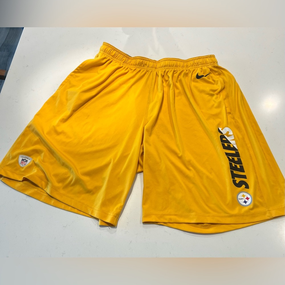 Nike Yellow Steelers Athletic DRI-FIT Shorts